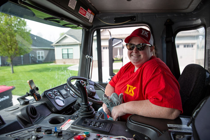 garbage truck driver woman female