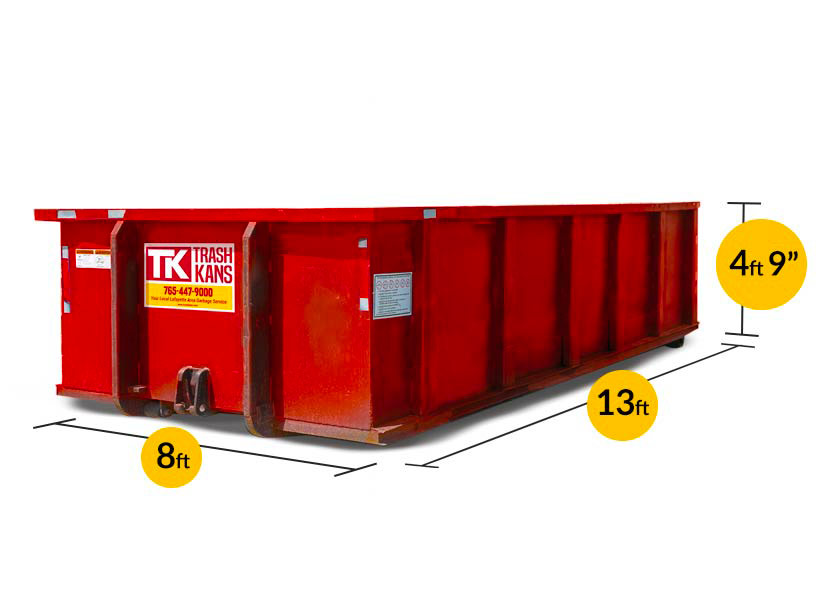 15 yard dumpster with sizes