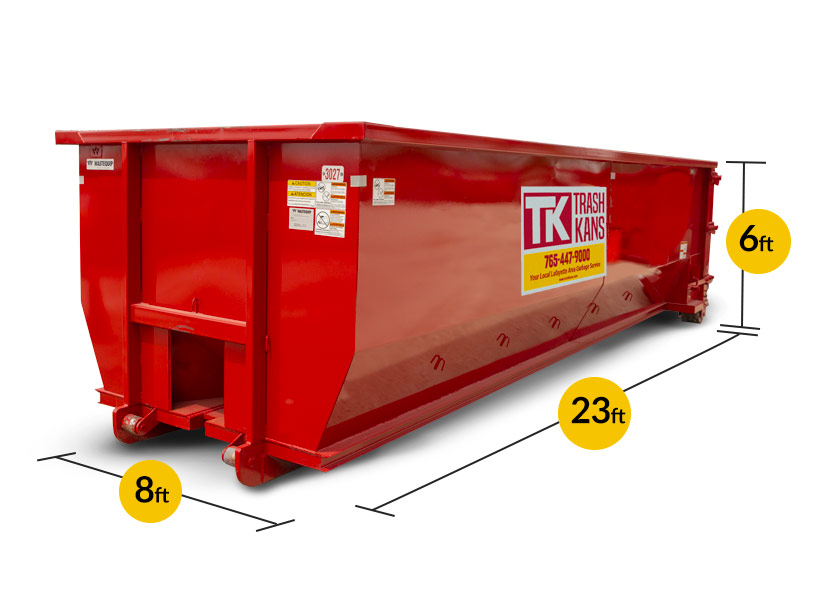 30 yard dumpster with sizes